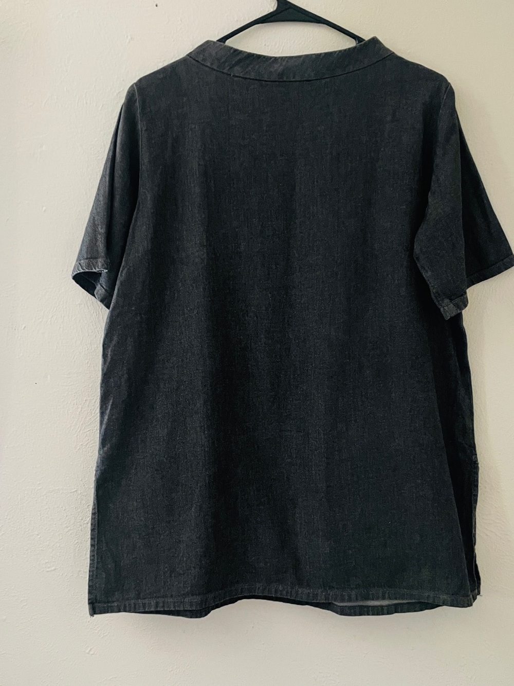 Eileen Fisher Charcoal Gray Organic Cotton Long Tunic Top Pockets XS TP - Picture 8 of 9